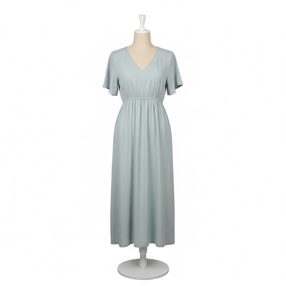 Show Me Your Mumu Emily‎ Empire Maxi Dress Sage Green Flutter Sleeve 2X